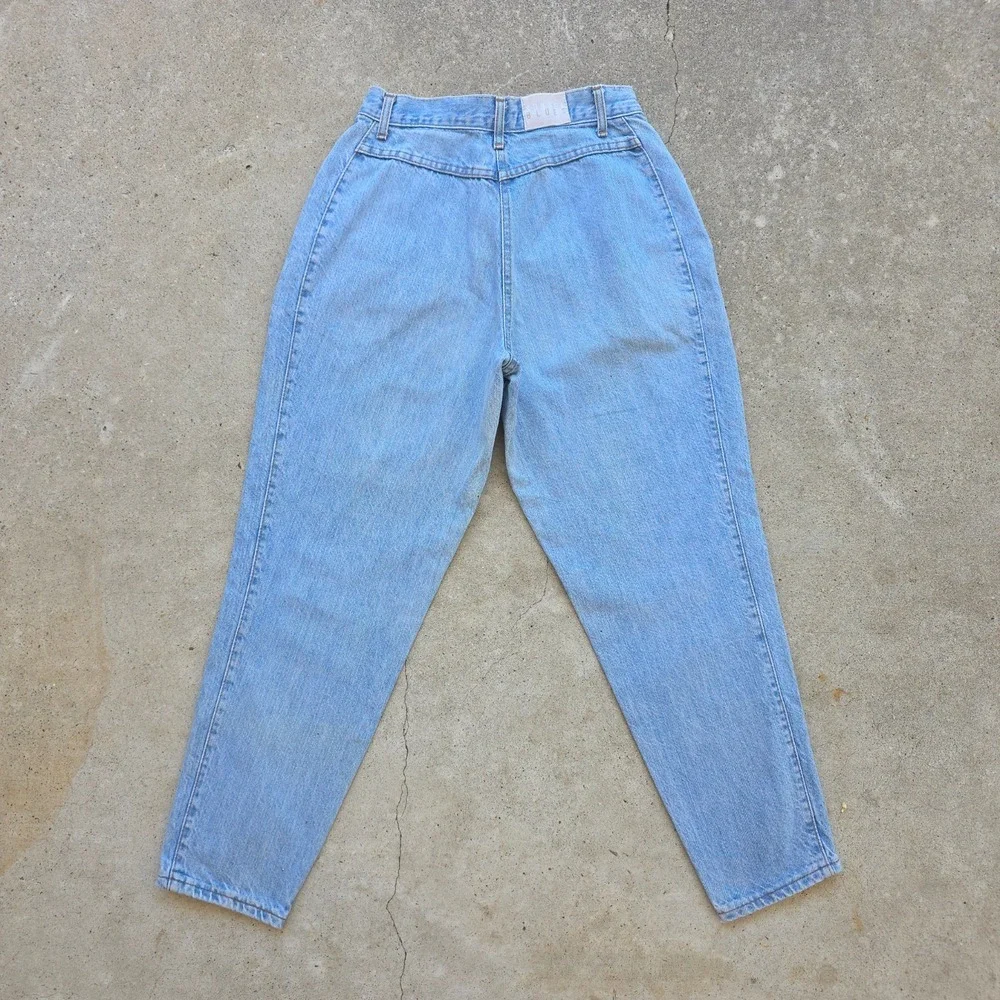 VTG Sunset Blues Jeans Size 26x27‎ High-Waisted Pleated Front Barrel Leg 80s USA
